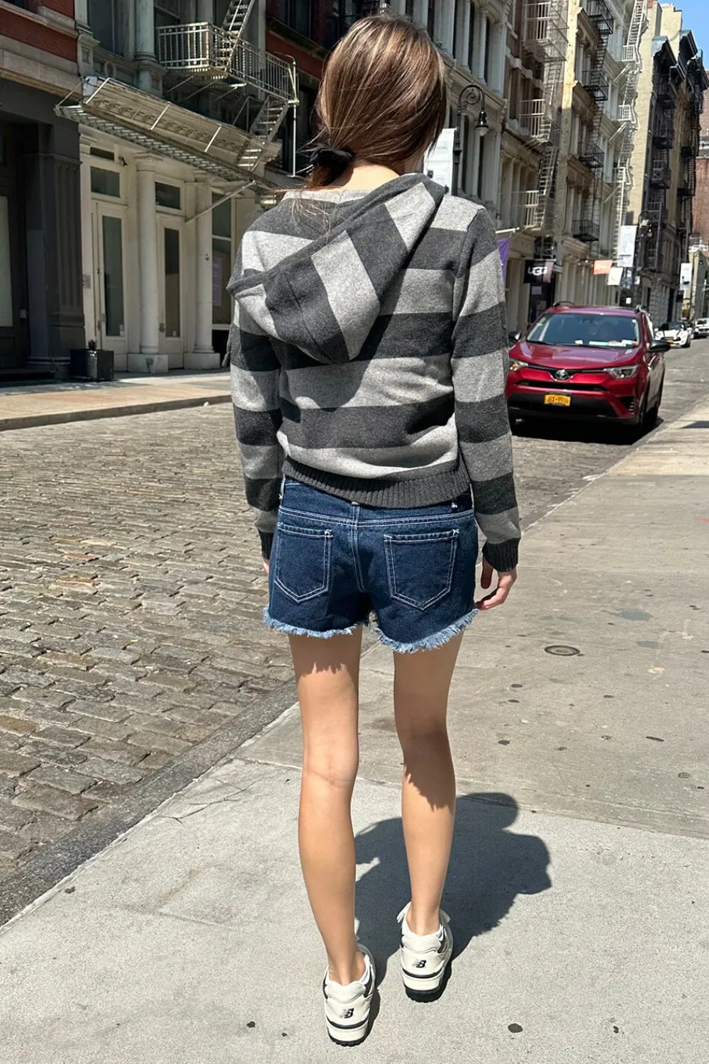 Hot Alana Wool Striped Zip Up Sweater Wool