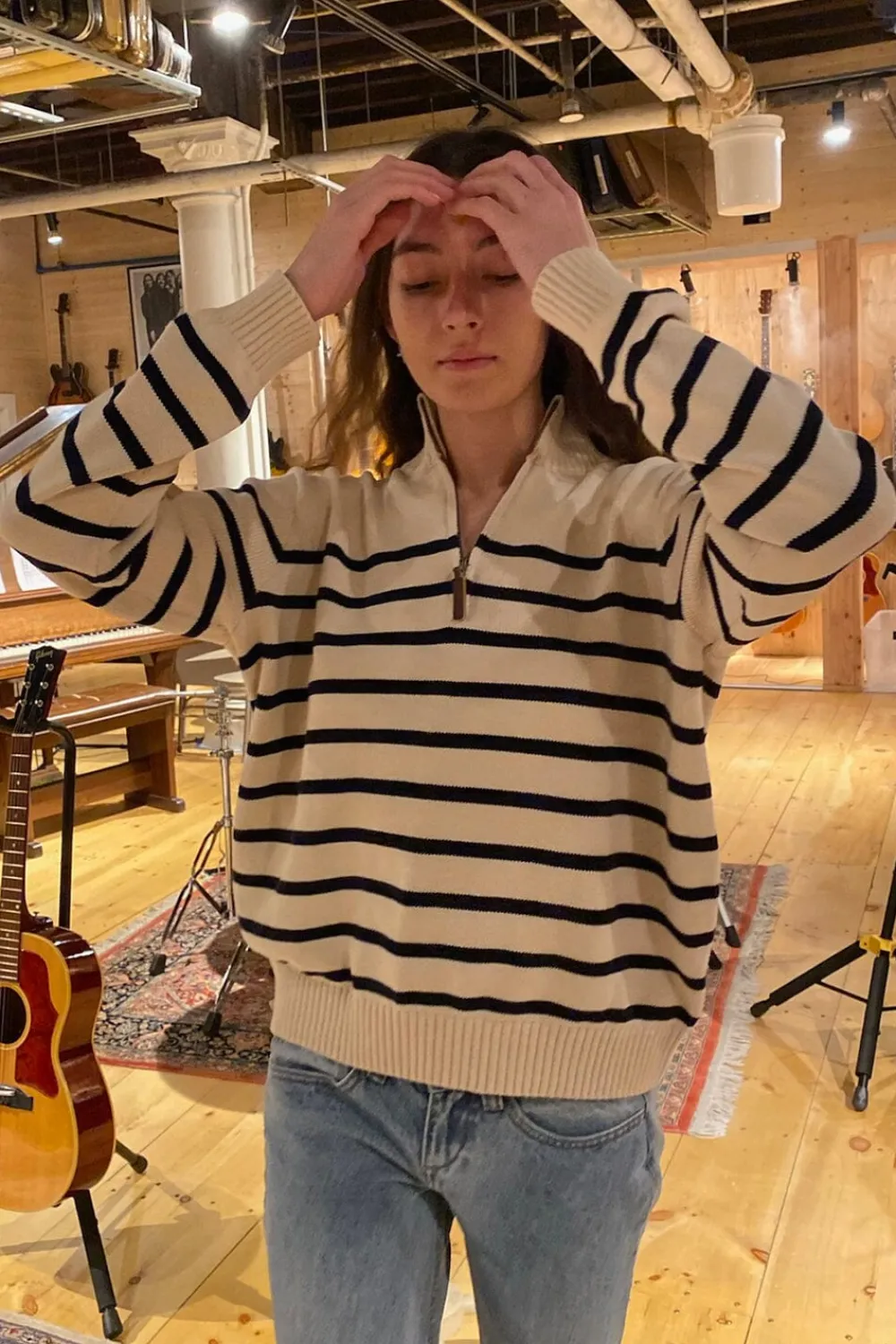 Discount Aleah Cotton Stripe Sweater Stripes|Cotton