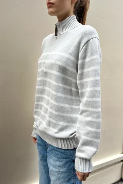 Discount Aleah Cotton Stripe Sweater Stripes|Cotton