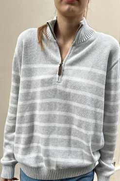 Discount Aleah Cotton Stripe Sweater Stripes|Cotton