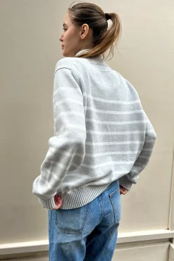 Discount Aleah Cotton Stripe Sweater Stripes|Cotton