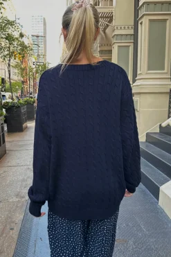 Online Amber Cotton Cable Knit Cardigan Cardigans|Cotton