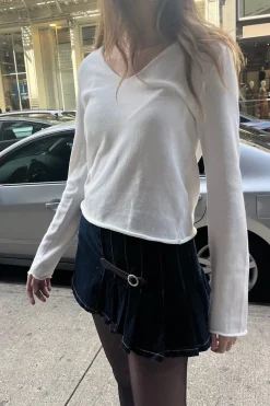 Hot Andi V-Neck Cotton Sweater Cotton