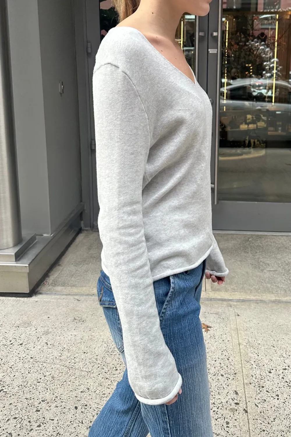 Discount Andi V-Neck Cotton Sweater Cotton