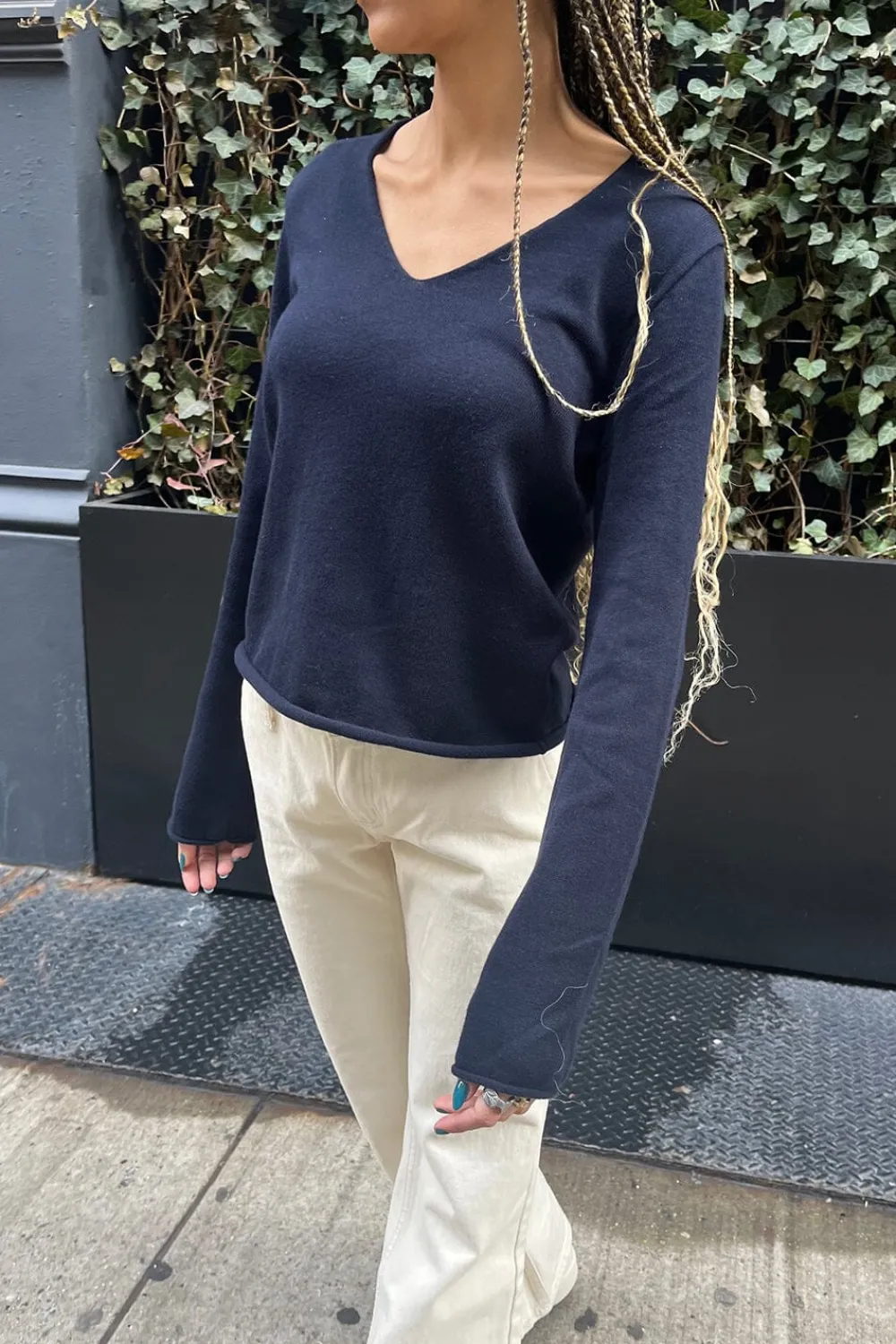 Discount Andi V-Neck Cotton Sweater Cotton