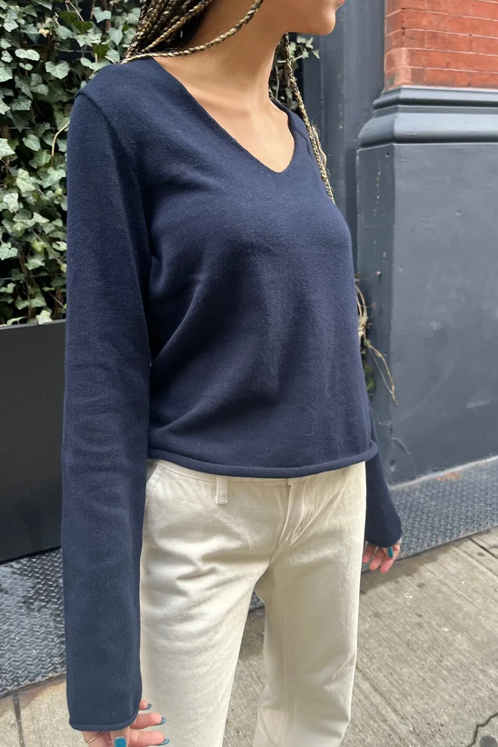 Discount Andi V-Neck Cotton Sweater Cotton