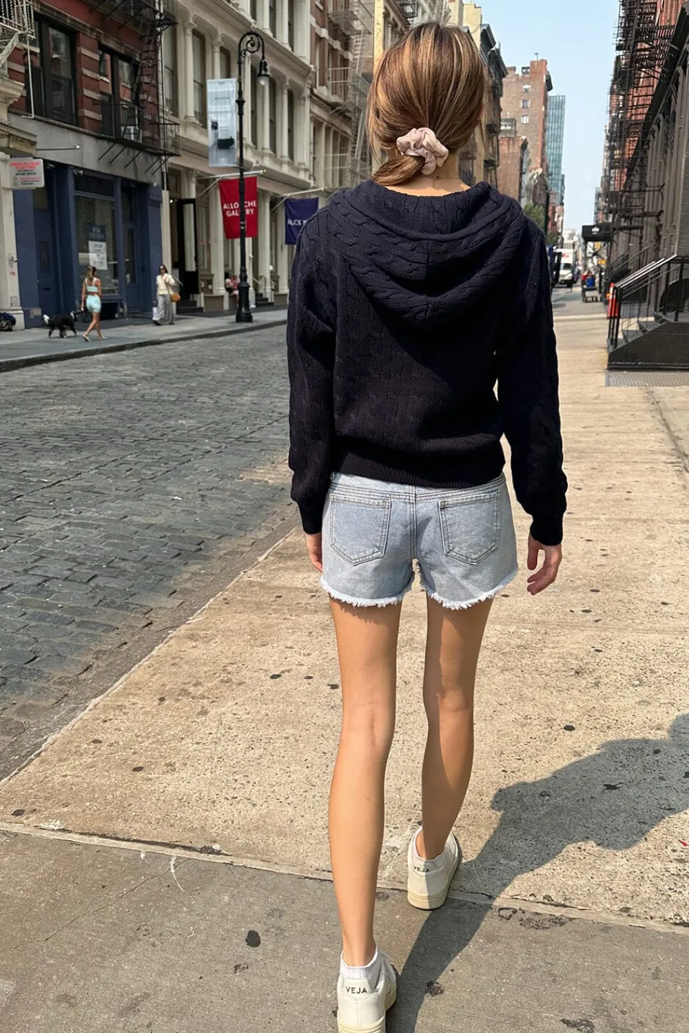 Hot Ayla Cable Knit Hoodie Cotton