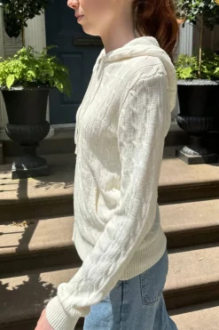 New Ayla Cable Knit Hoodie Cotton