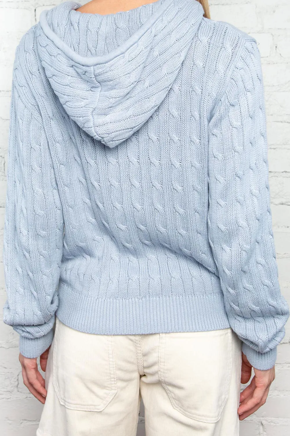 Outlet Ayla Cable Knit Zip-Up Sweater Cotton