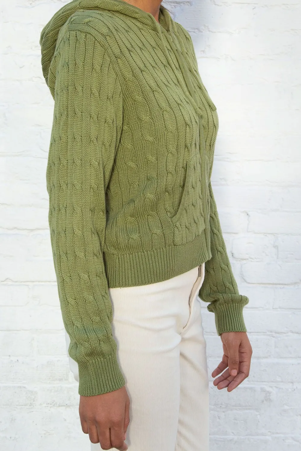 Outlet Ayla Cable Knit Zip-Up Sweater Cotton