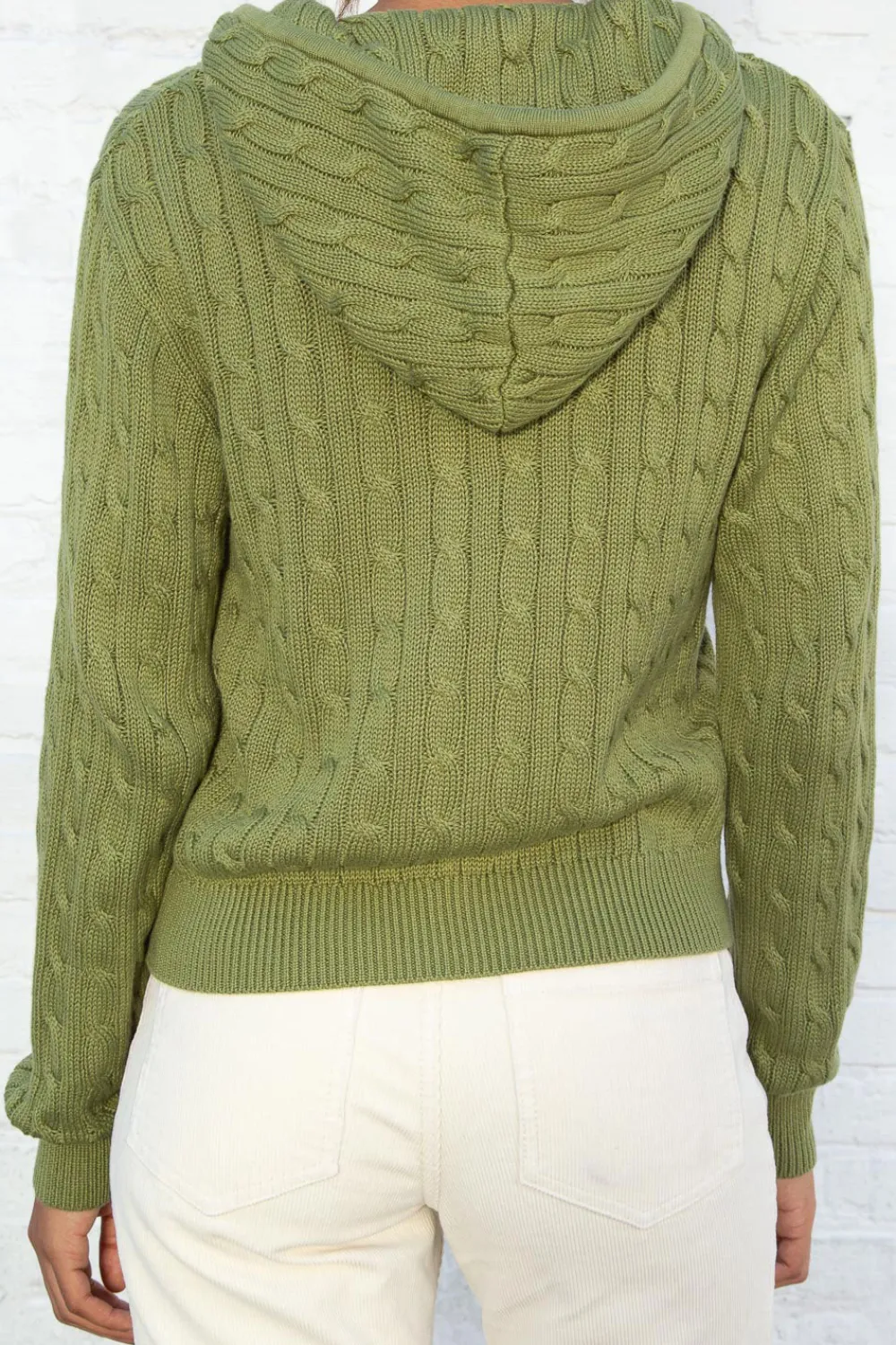 Outlet Ayla Cable Knit Zip-Up Sweater Cotton