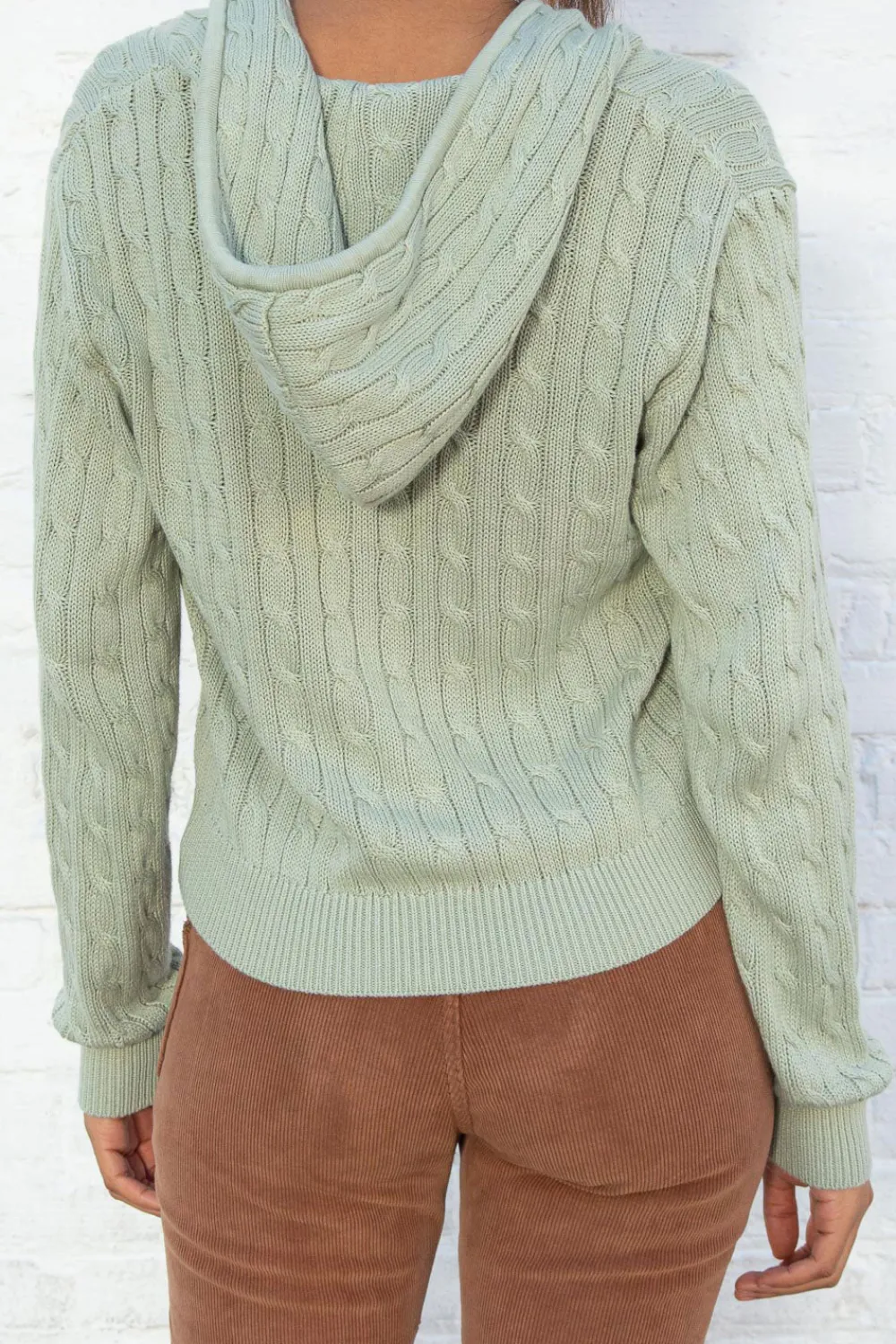 Outlet Ayla Cable Knit Zip-Up Sweater Cotton
