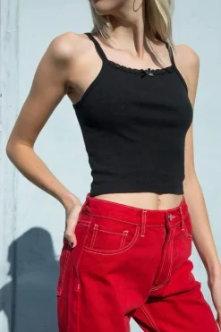 Discount Belle Bow Lace Tank Tubes & Tanks|Whites