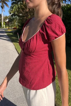 New Blair Plaid Top Short Sleeves