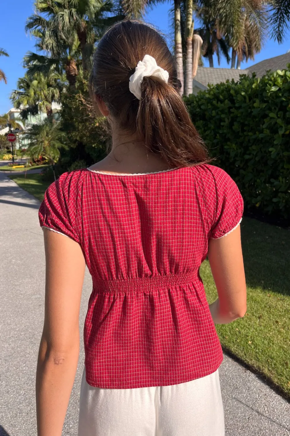 New Blair Plaid Top Short Sleeves