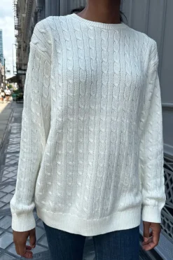 Brianna Cotton Cable Knit Sweater Cotton