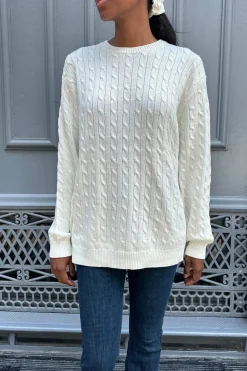 Brianna Cotton Cable Knit Sweater Cotton