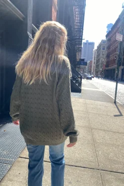 Brianna Cotton Cable Knit Sweater Cotton