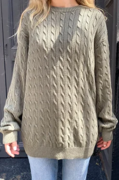 Brianna Cotton Cable Knit Sweater Cotton