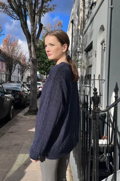 Brianna Cotton Cable Knit Sweater Cotton