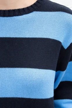 Hot Brianna Cotton Thick Stripe Sweater Cotton|Stripes