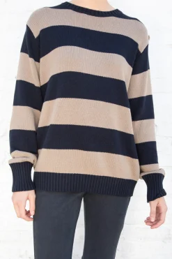 Hot Brianna Cotton Thick Stripe Sweater Cotton|Stripes
