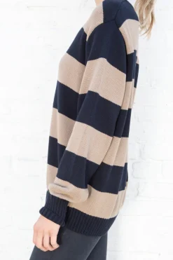 Hot Brianna Cotton Thick Stripe Sweater Cotton|Stripes