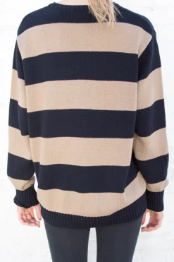Hot Brianna Cotton Thick Stripe Sweater Cotton|Stripes