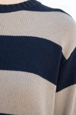 Hot Brianna Cotton Thick Stripe Sweater Cotton|Stripes