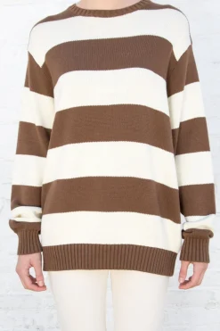 Hot Brianna Cotton Thick Stripe Sweater Cotton|Stripes