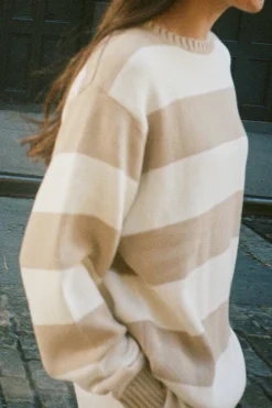 Hot Brianna Cotton Thick Stripe Sweater Cotton|Stripes