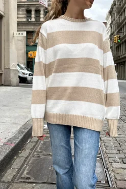 Hot Brianna Cotton Thick Stripe Sweater Cotton|Stripes