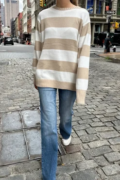 Hot Brianna Cotton Thick Stripe Sweater Cotton|Stripes