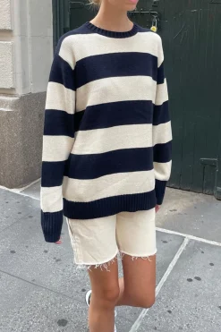 Sale Brianna Cotton Thick Stripe Sweater Stripes|Cotton