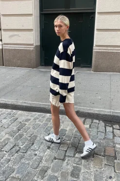 Sale Brianna Cotton Thick Stripe Sweater Stripes|Cotton