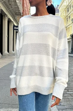 Sale Brianna Cotton Thick Stripe Sweater Stripes|Cotton