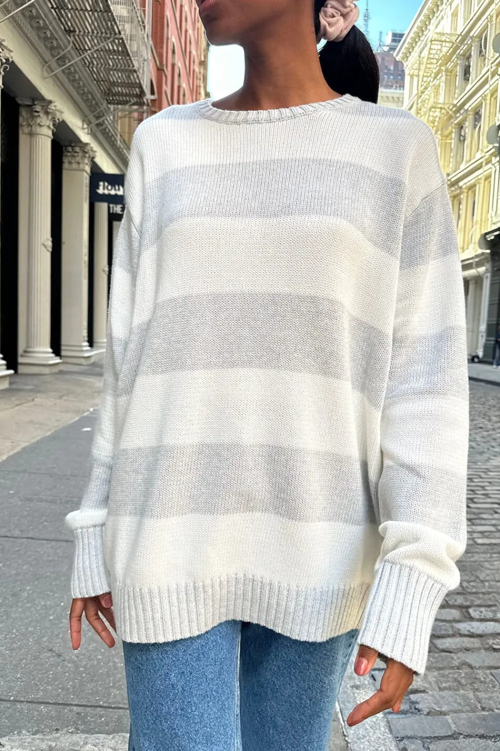 Sale Brianna Cotton Thick Stripe Sweater Stripes|Cotton