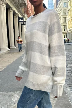 Sale Brianna Cotton Thick Stripe Sweater Stripes|Cotton