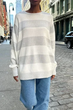 Sale Brianna Cotton Thick Stripe Sweater Stripes|Cotton