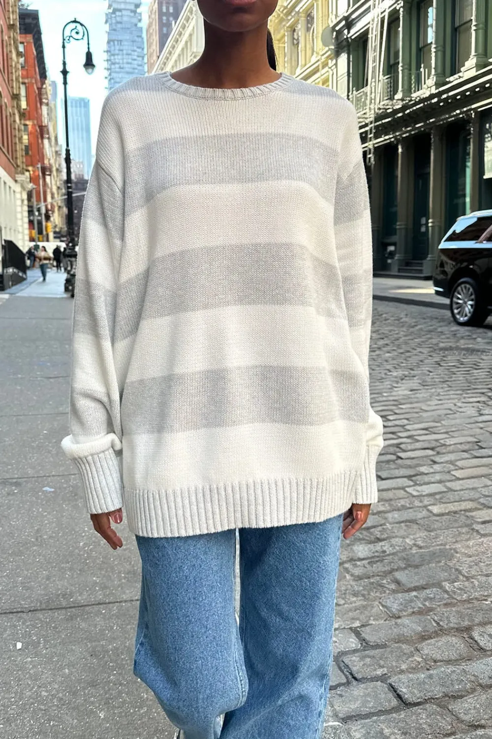 Sale Brianna Cotton Thick Stripe Sweater Stripes|Cotton