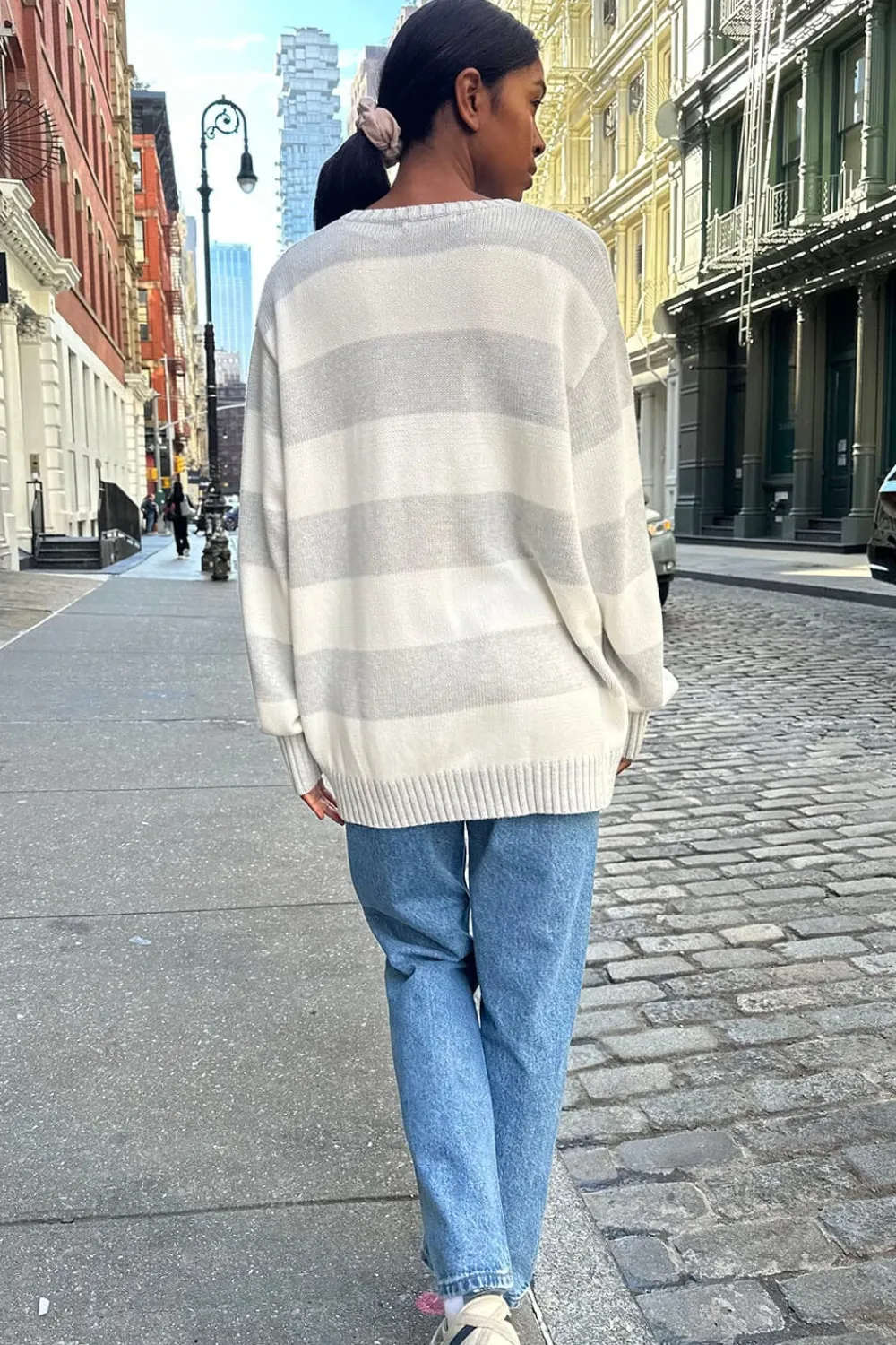 Sale Brianna Cotton Thick Stripe Sweater Stripes|Cotton