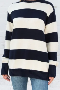 Sale Brianna Cotton Thick Stripe Sweater Stripes|Cotton