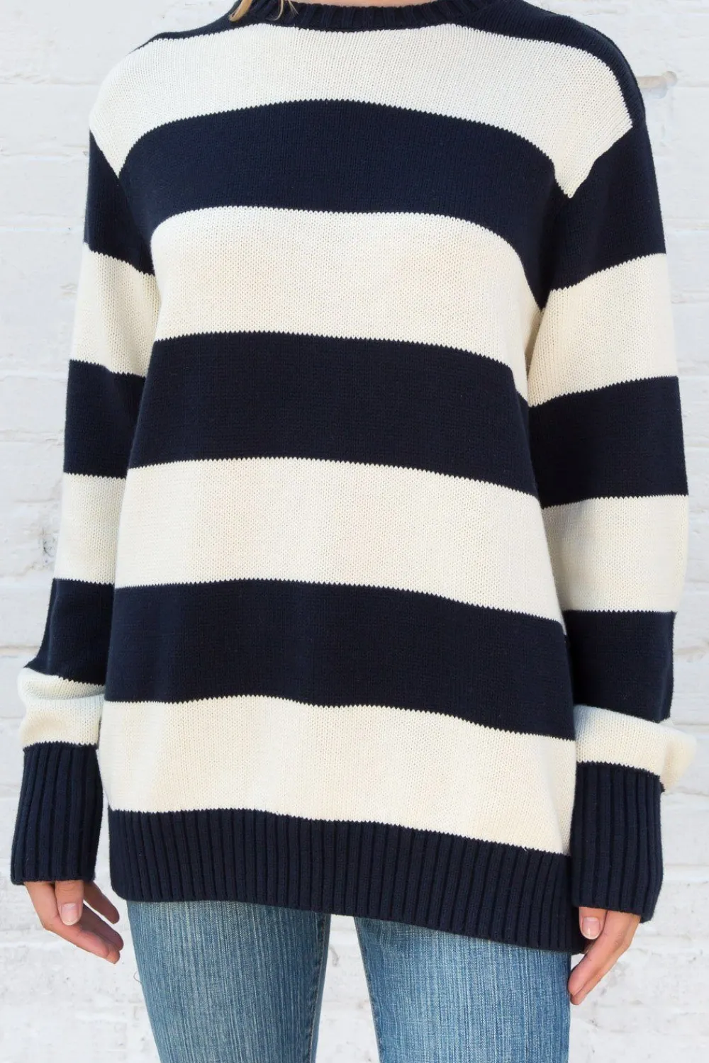 Sale Brianna Cotton Thick Stripe Sweater Stripes|Cotton