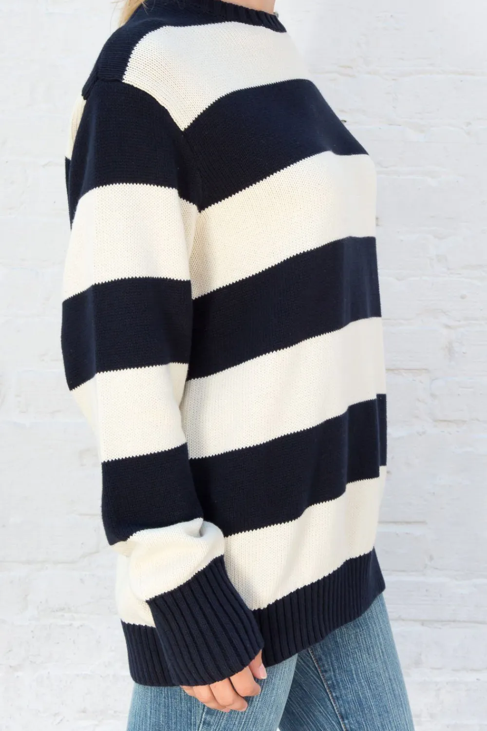 Sale Brianna Cotton Thick Stripe Sweater Stripes|Cotton