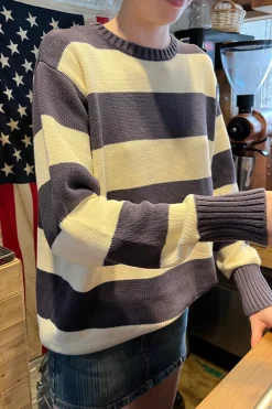 Brianna Cotton Thick Stripe Sweater Stripes|Cotton