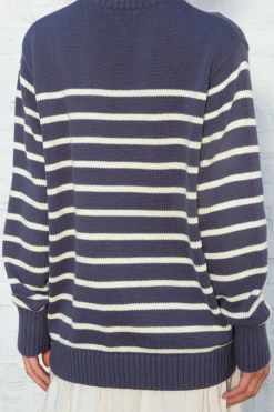 Clearance Brianna Cotton Thin Stripe Sweater Stripes|Cotton
