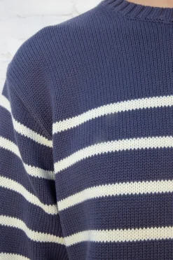 Clearance Brianna Cotton Thin Stripe Sweater Stripes|Cotton