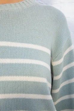 Clearance Brianna Cotton Thin Stripe Sweater Stripes|Cotton