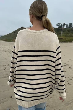 Clearance Brianna Cotton Thin Stripe Sweater Stripes|Cotton