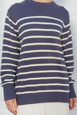 Clearance Brianna Cotton Thin Stripe Sweater Stripes|Cotton